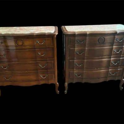 French marble top chest