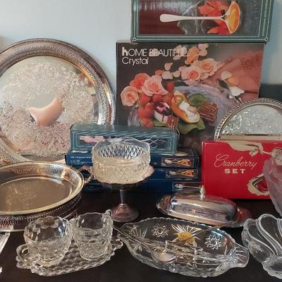 LOVELY VINTAGE SILVER-PLATED AND GLASS DISHWARE