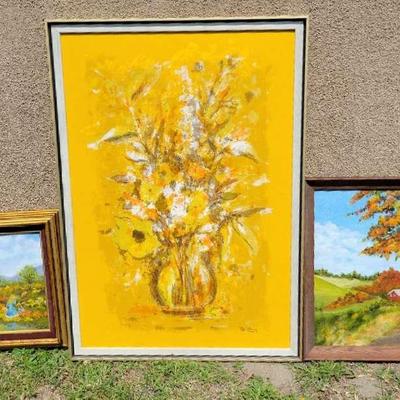 TRIO OF OIL PAINTINGS SIGNED BY L. SMITH AND DIETRICH GRUNEWALD