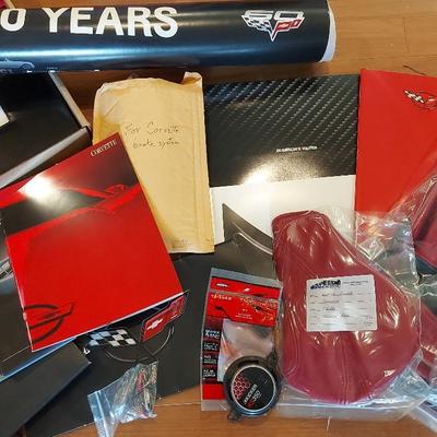 CORVETTE COLLECTIBLE ITEMS, CAR NOSE COVER, AND MORE AUTO PIECES