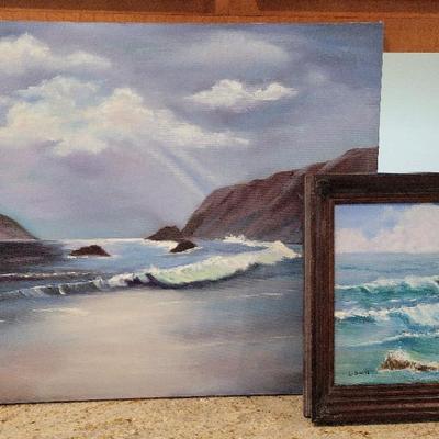 L. SMITH SIGNED SEASCAPE OIL PAINTINGS 