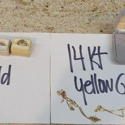 SMALL 10K AND 14K YELLOW GOLD LOT