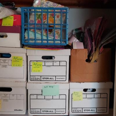 LARGE MYSTERY LOT OF GIFT WRAP, BOWS, AND MORE!