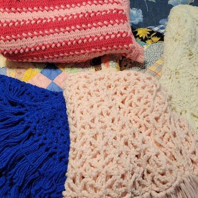 FOUR HANDMADE BLANKETS 