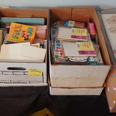 FOUR MYSTERY BOXES FILLED WITH CRAFTS ITEMS
