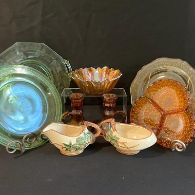 Carnival Glass, Green Depression Glass, And McCoy Vintage Collection