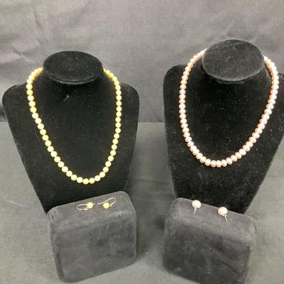 Pearl-Like Necklaces And Earrings Sets 