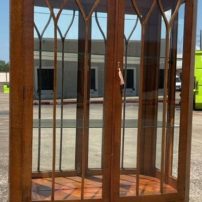 Vintage Walnut Display Cabinet 