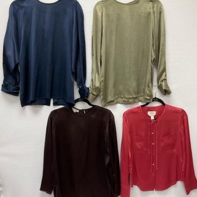 Women’s 100% Silk Blouses, Size 8