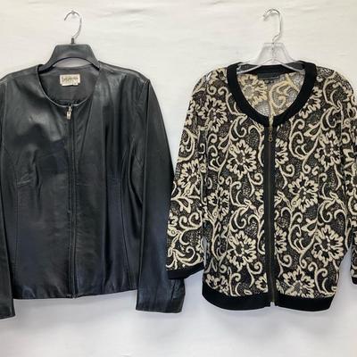 Women’s Bagatelle Leather Jacket and Laudrew Knit Cardigan