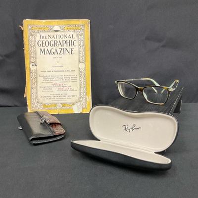 Tiffany Glasses, Brighton Wallet and Vintage National Geographic