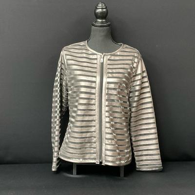 T&W Designs Metallic Vegan Leather Jacket, Size M