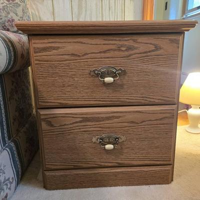 2 Drawers Brown Nightstand