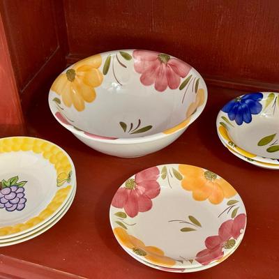 (9) Hand-Painted Ceramic Bowls – Italy & China