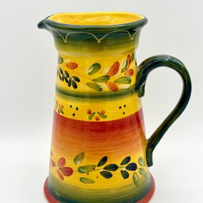 Corsica La Province Hand-Painted Pottery Pitcher