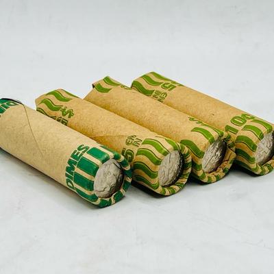 Mystety Lot of (4) Unsearched Dime Rolls