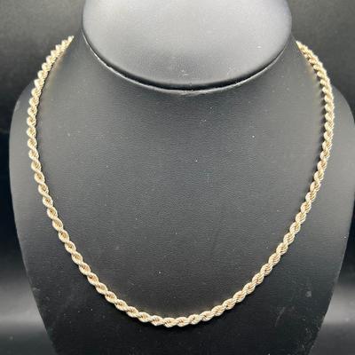 17” Sterling Silver Rope Chain Necklace
