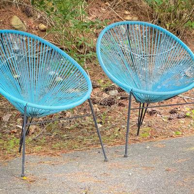 (2) Fashionable Wire Chairs