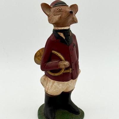Hand-Painted Fox Huntsman Figurine – Signed W. Hulin 1991