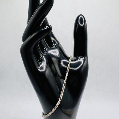 8.25” Sterling Silver Twisted Rope Bracelet