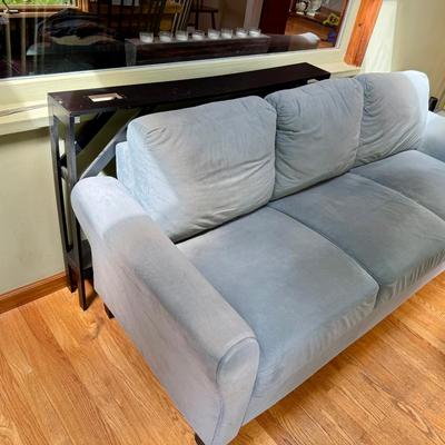 Plush Gray Microfiber Sofa
