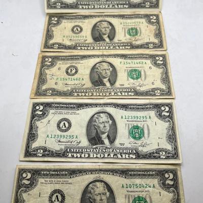 (5) 1976 Two Dollar Bills
