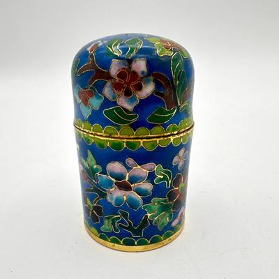 vintage Chinese cloisonné enamel trinket box