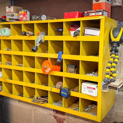 Heavy Duty Metal Wall Tool Organizer Full of Parts