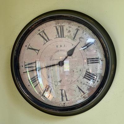  V.A.I. Bombay Company Wall Clock – Aged Roman Numeral Dial