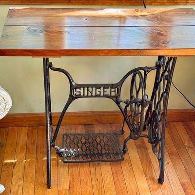 Repurposed Singer Treadle Base Table