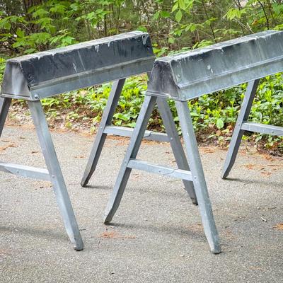 (2) Collapsible Metal Saw Horses