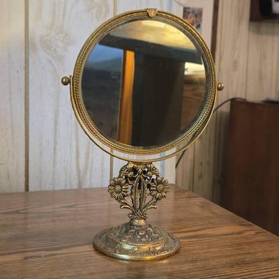 Gold Tone Double Mirror