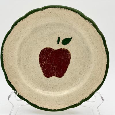 Country Apple Motif Stoneware Plate