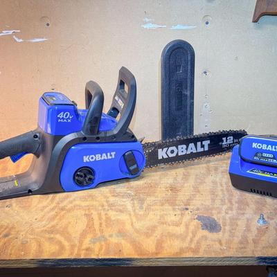 Kobalt Model KCS 120-07 40V 12in Electric Chainsaw & (2) Batteries