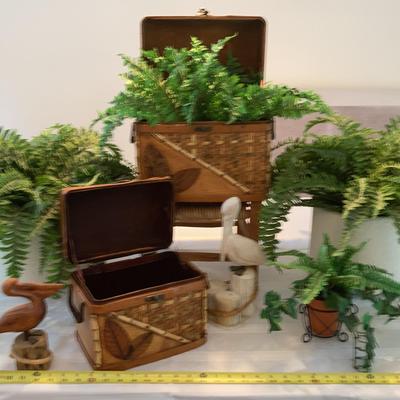 Pelicans & Faux Ferns