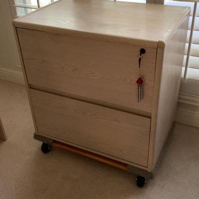 Blonde, Wooden Filing Cabinet
