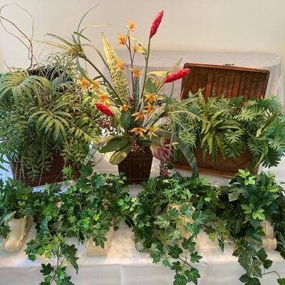 Faux Tropical Plants Lot A