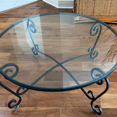 Round  Iron & Glass Coffee Table