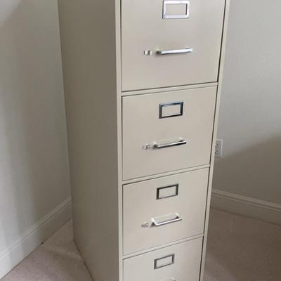 Lrg Metal 4 - Drawer Filing Cabinet #2