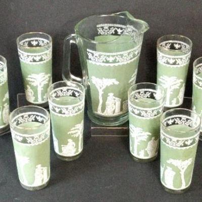 Wedgewood Glasses (8) + Pitcher (1)