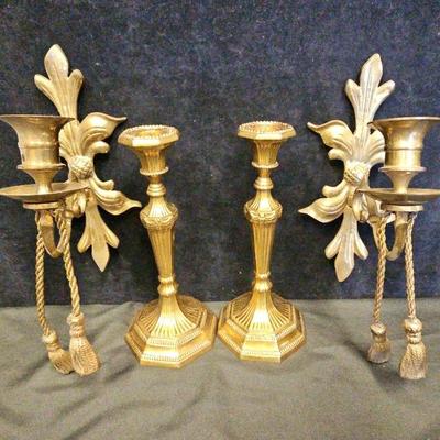 Brass Candle Holders (4)