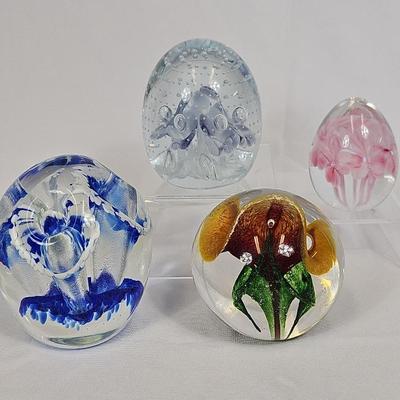 Gibson (2), Wilkerson (1) + Gentle Glass Co (1) Art Glass Paperweights 