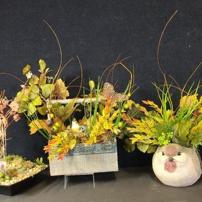 Artificial Flowers W/Birds (3)