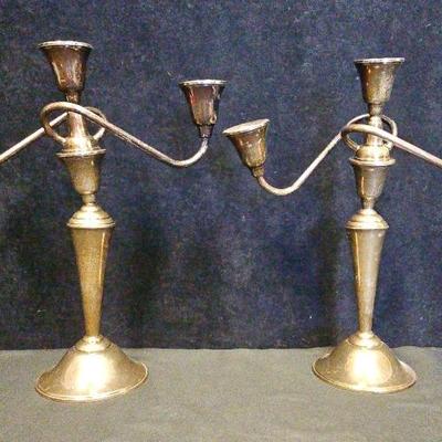 International Sterling Weighted Silver Candelabra (2)