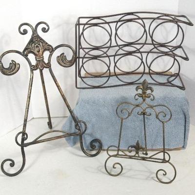 Metal Frame Holders (2) + Metal Wine Rack (1)