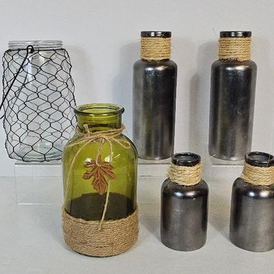 Glass (2) + Ceramic (4) Bottle Decor