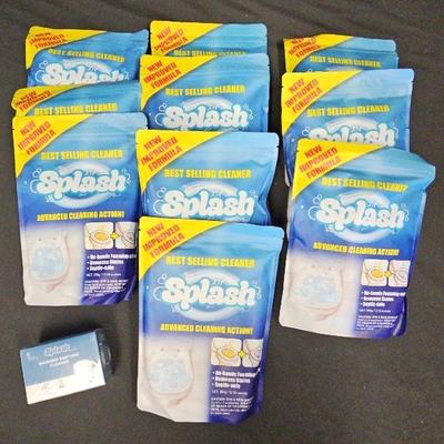 Splash Toilet Bowl Cleaner (10) + Splash Washing Machine Cleaner (1)