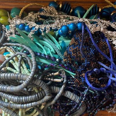 Assorted Beaded Jewelry and String Supplies