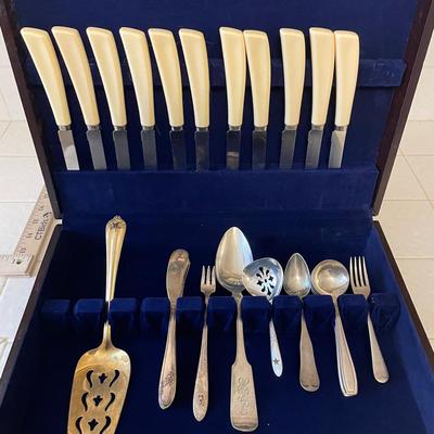 Silverplate and Stainless Steel Flatware Set with Box