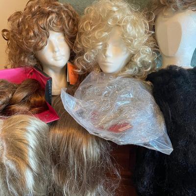 Collection of Synthetic Wigs and Hairpieces